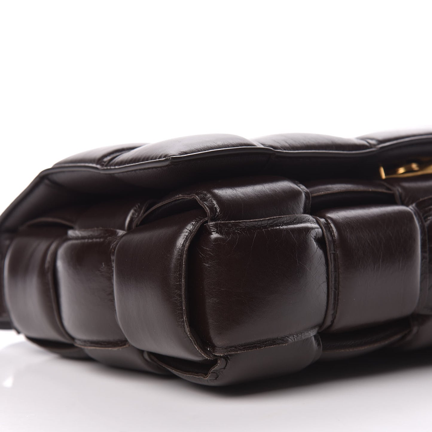Nappa Maxi Intreccio Padded Cassette Crossbody Bag Fondente