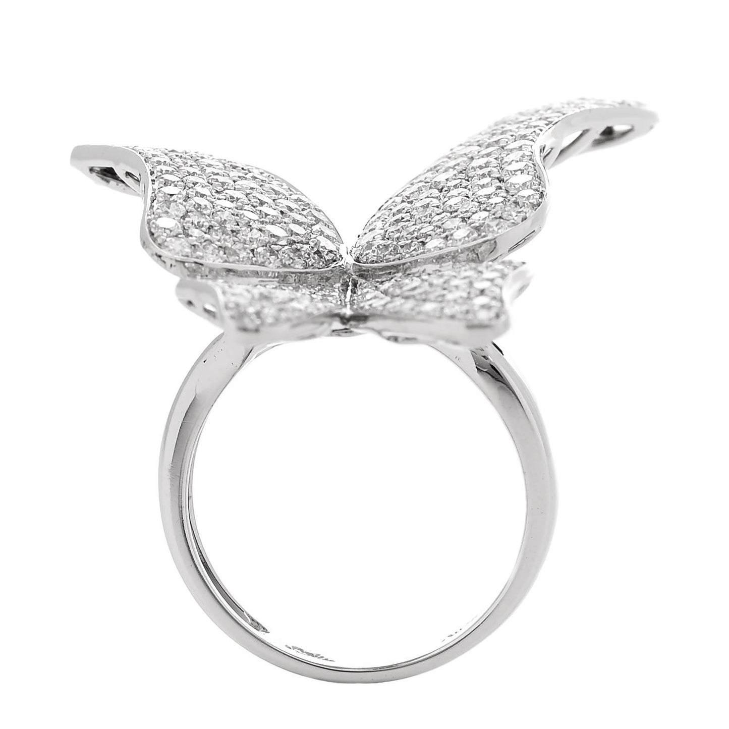 18K White Gold Diamond 3.25ctw Butterfly Ring 54 7
