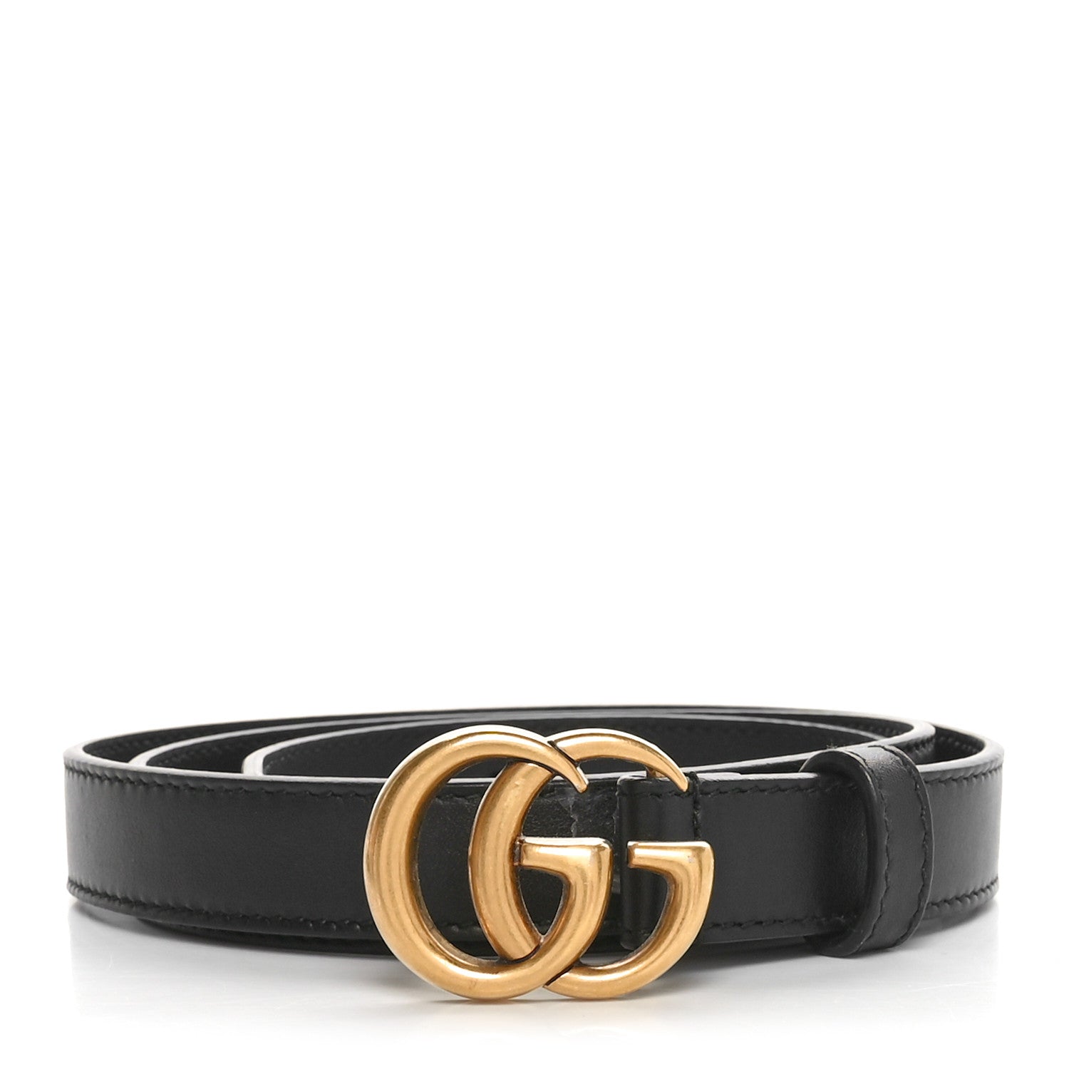 Gucci Calfskin Double G 20mm Belt 85 34 Black 1 of 4