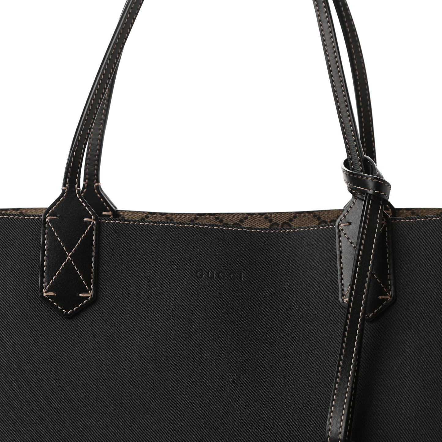 Calfskin GG Supreme Monogram Medium Reversible Tote Black