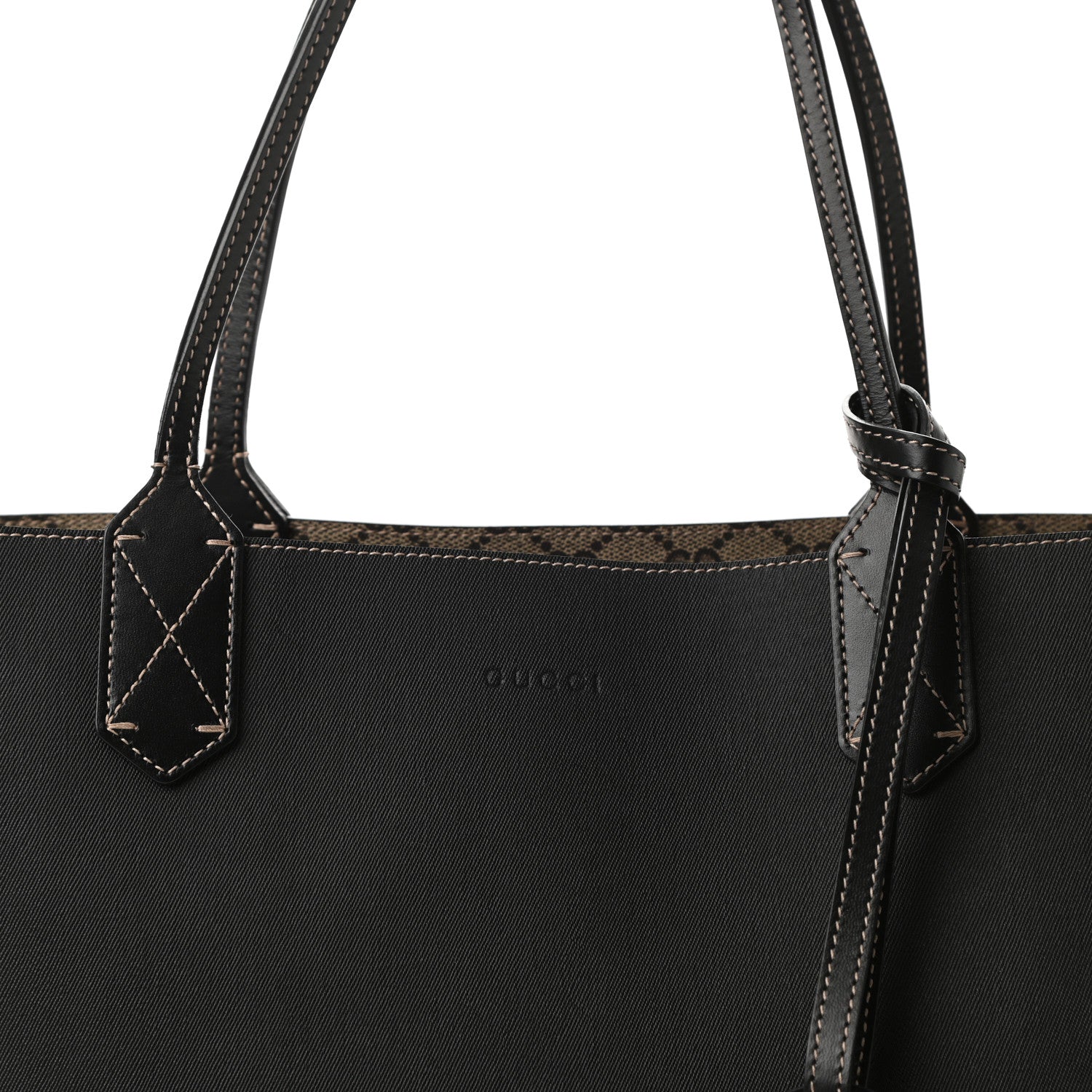 Gucci Calfskin GG Supreme Monogram Medium Reversible Tote Black 13 of 16