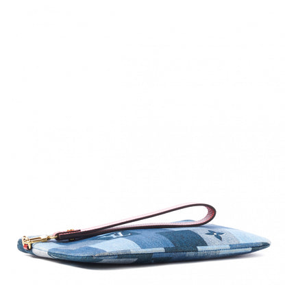Louis Vuitton Denim Monogram Patchwork City Pouch Blue Rouge 3 of 7