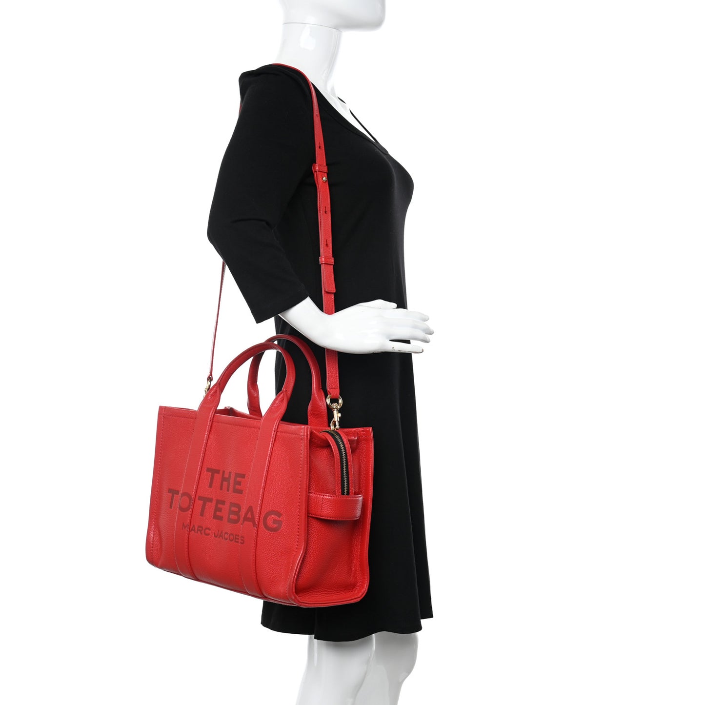 Grained Calfskin Medium The Tote Bag True Red