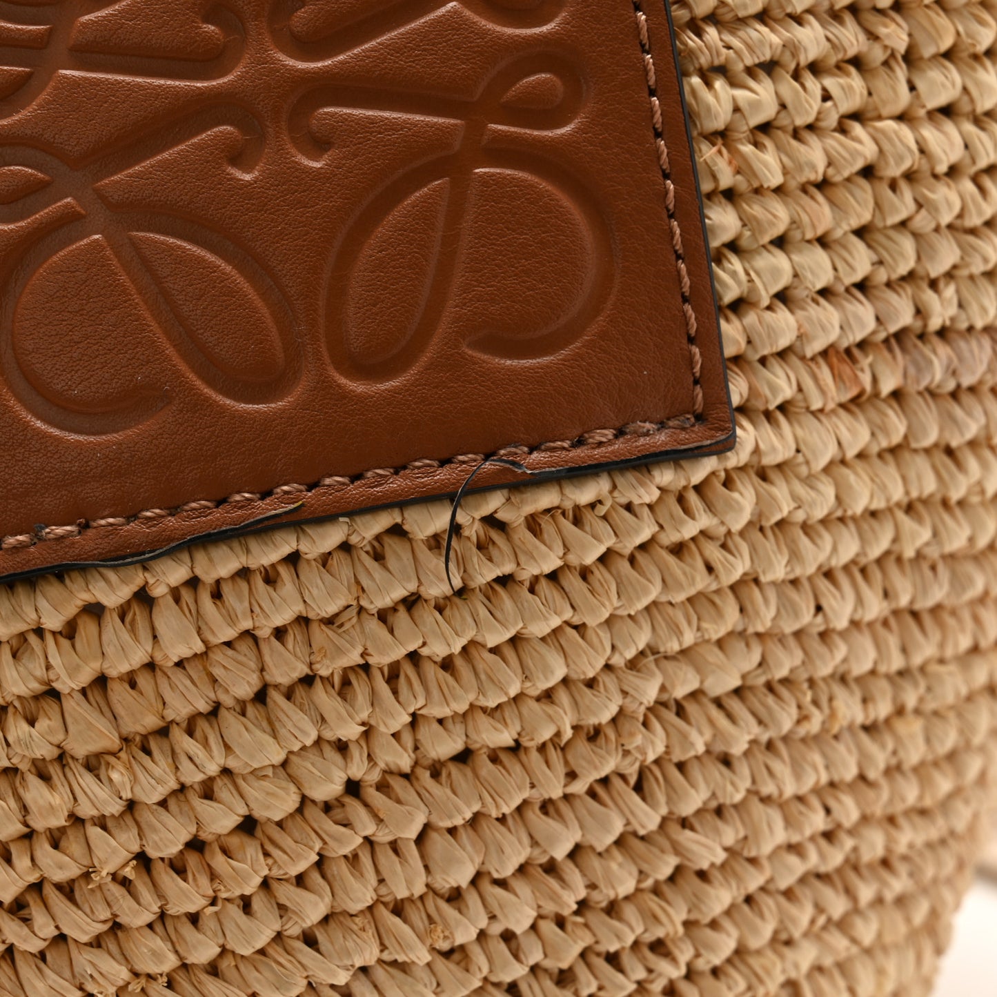 Raffia Mini Slit Tote Bag Natural Tan