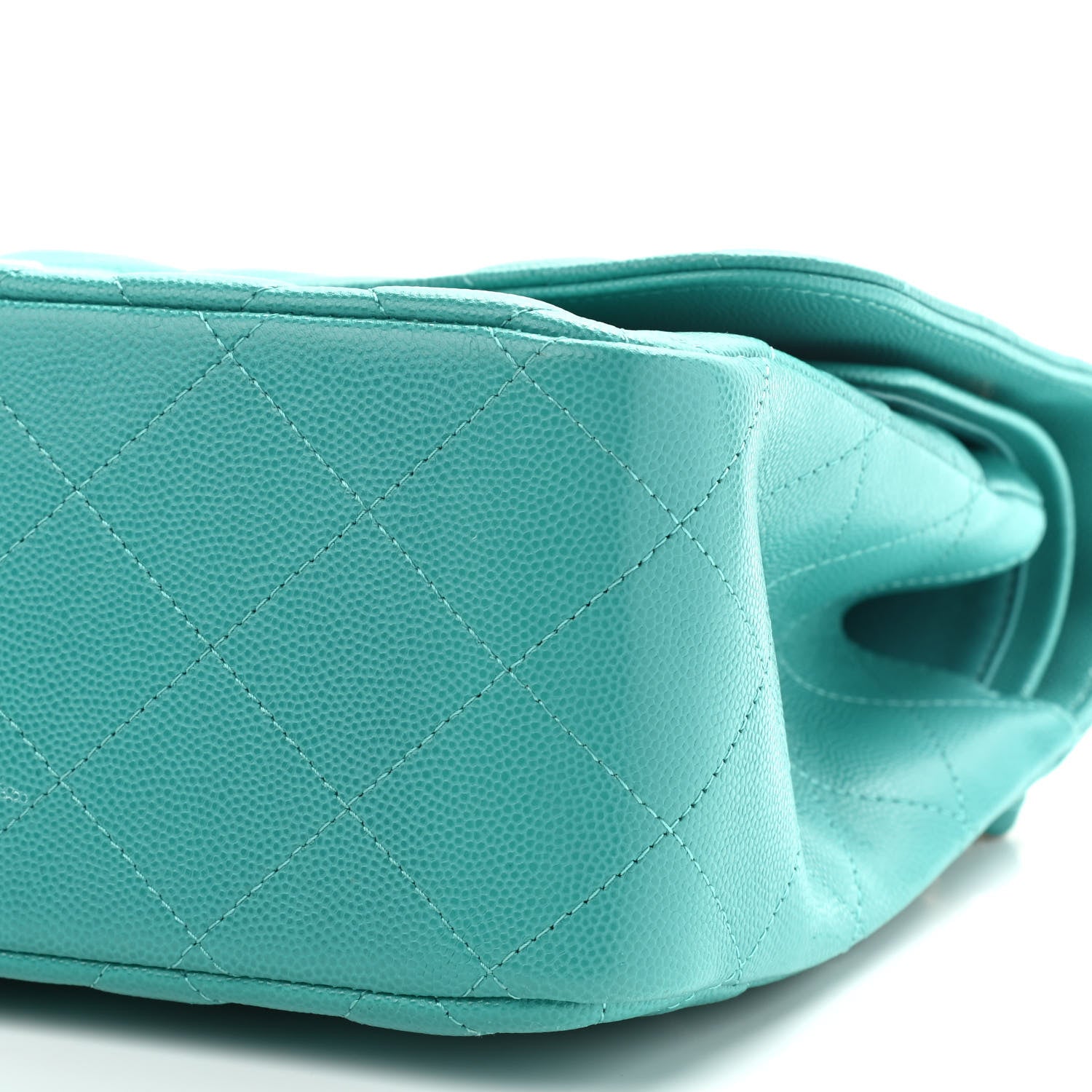 Chanel Caviar Quilted Jumbo Double Flap Turquoise 9 of 11