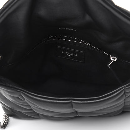 Saint Laurent Lambskin Quilted Small Loulou Puffer Monogram Chain Satchel Black 4 of 4
