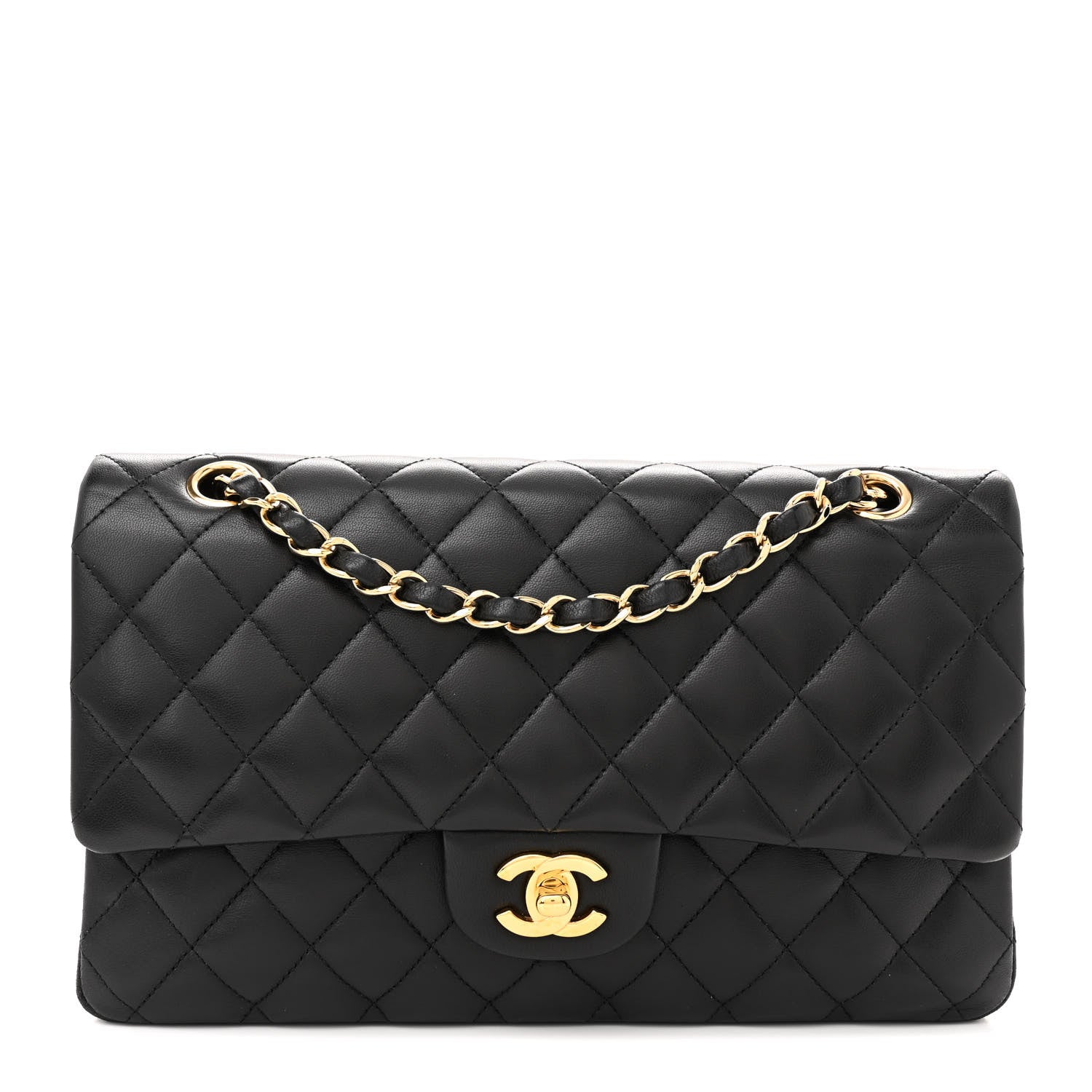 Chanel Lambskin Quilted Medium Double Flap Black 1 of 13