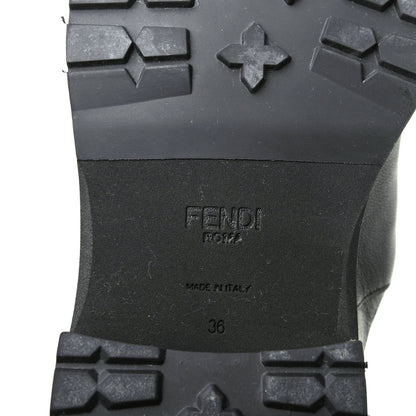 Fendi Nappa Stretch Fabric Logo Rockoko Thigh High Boots 36 Black White 6 of 7