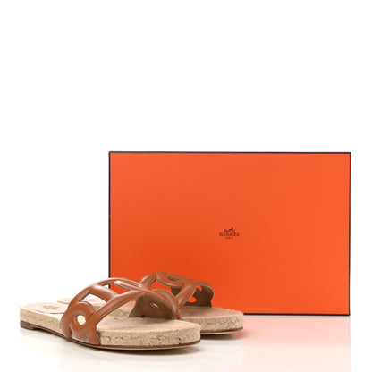 Hermes Nappa Famosa Espadrille Sandals 39 Naturel 8 of 8