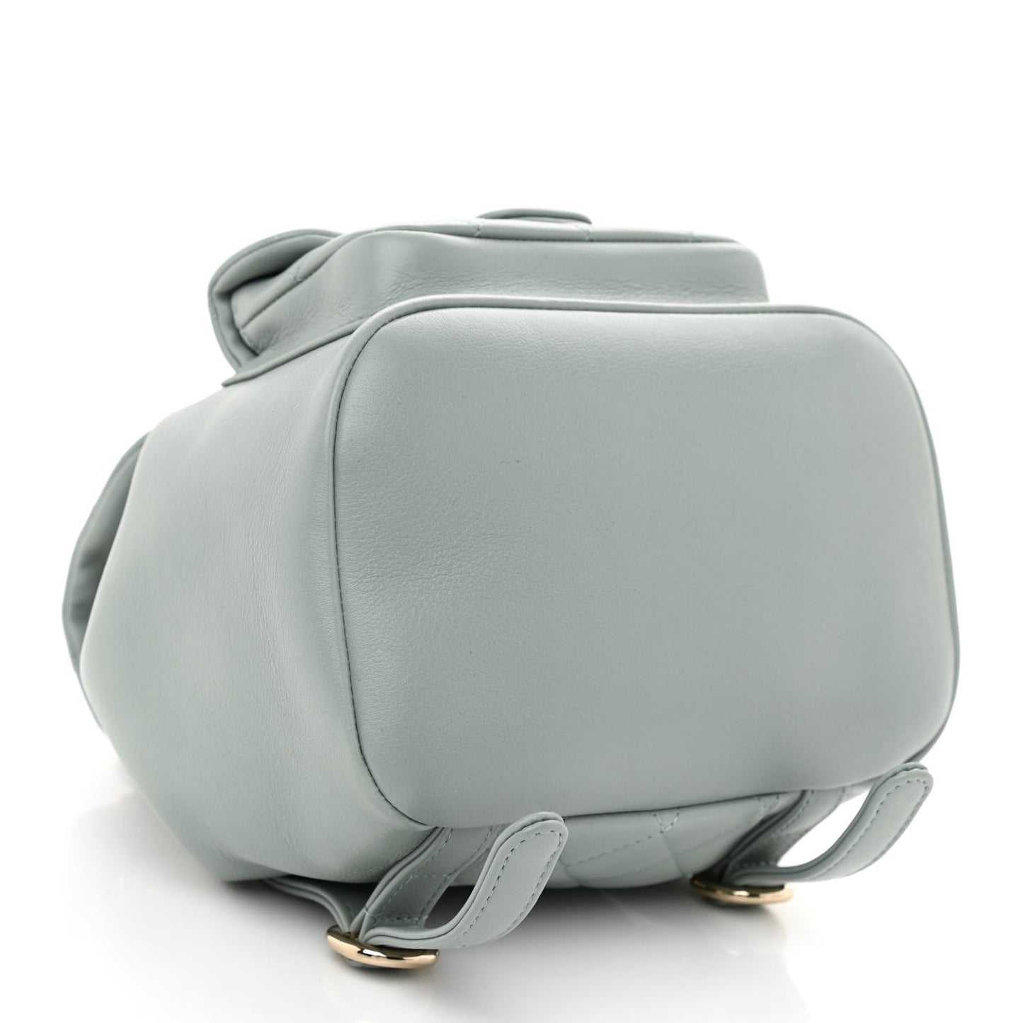 Lambskin Quilted Small Duma Drawstring Backpack Light Blue