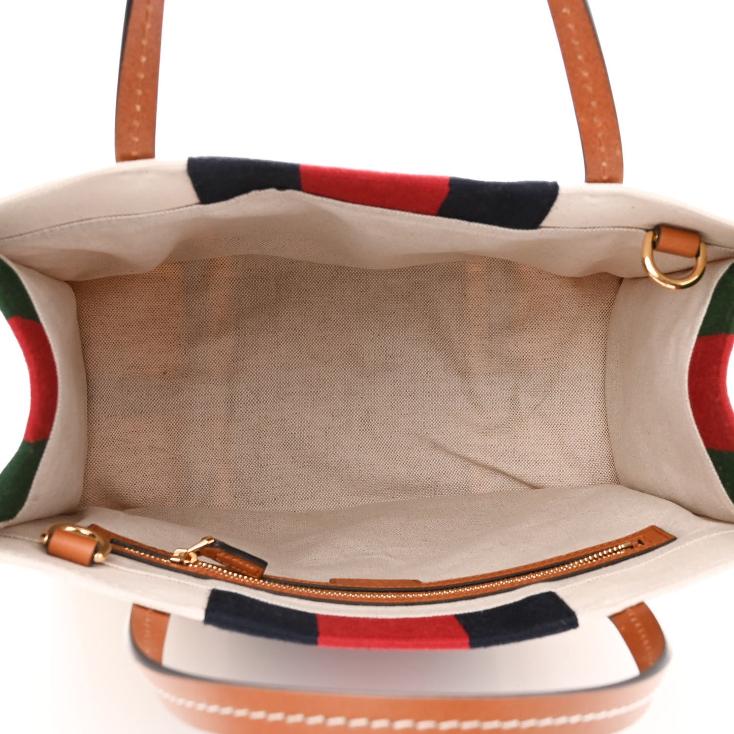 Canvas Calfskin Web Small Interlocking G Tote Bag Red Blue