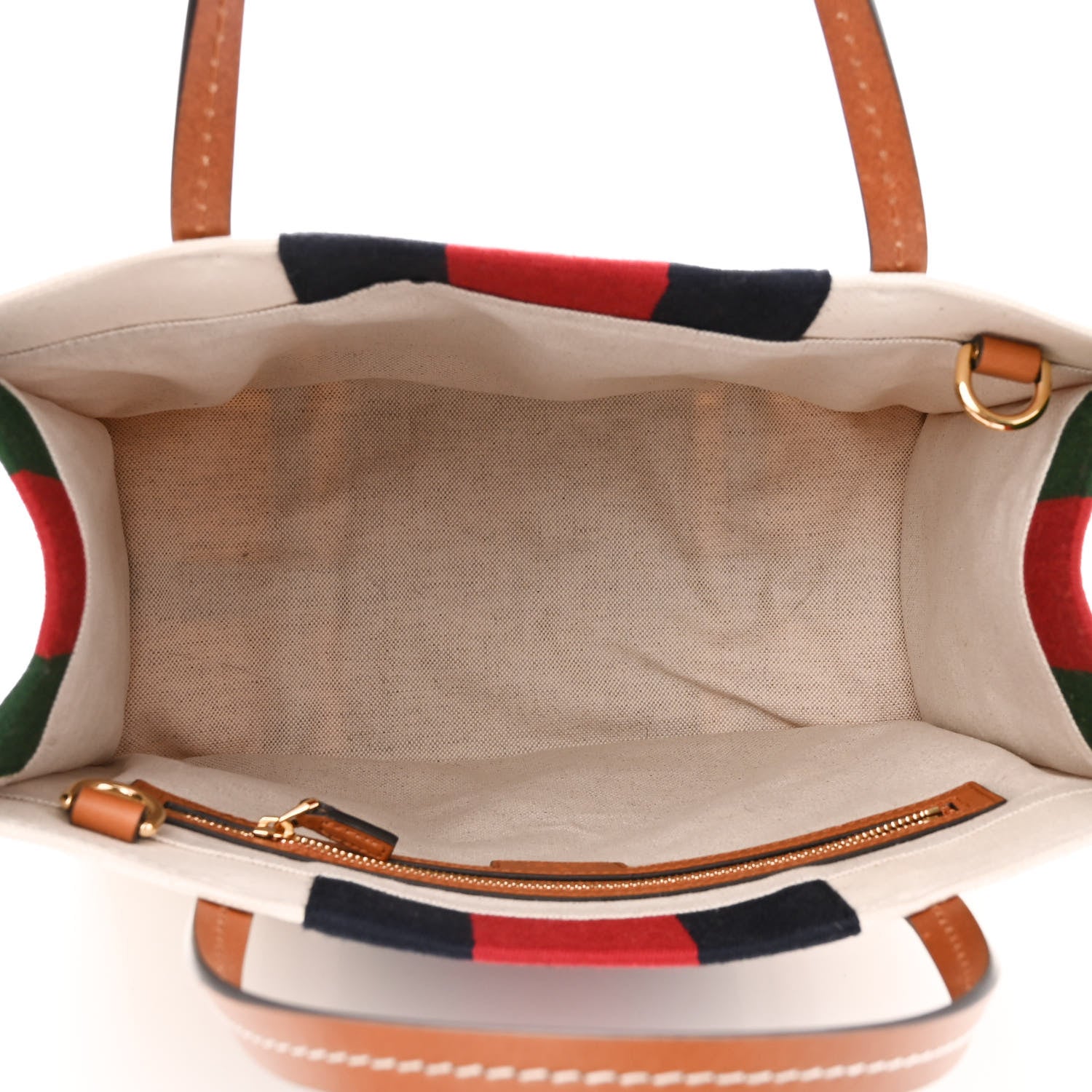 Gucci Canvas Calfskin Web Small Interlocking G Tote Bag Red Blue 5 of 10