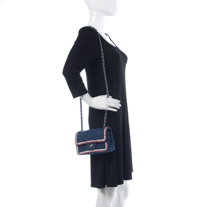 Chanel Denim Braided Mini Rectangular Flap Bag Blue 2 of 10
