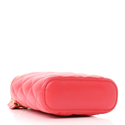 Chanel Caviar Quilted Small Vertical Coco Beauty Vanity Case With Chain Red 4 of 11
