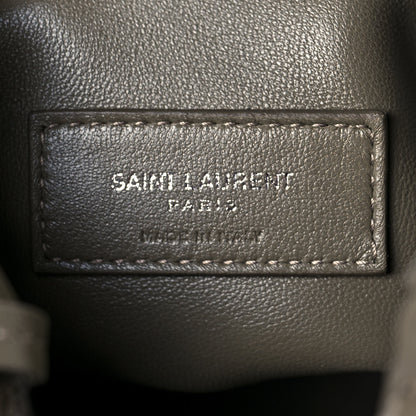 Saint Laurent Suede Calfskin Small Anja Bucket Grey 6 of 12