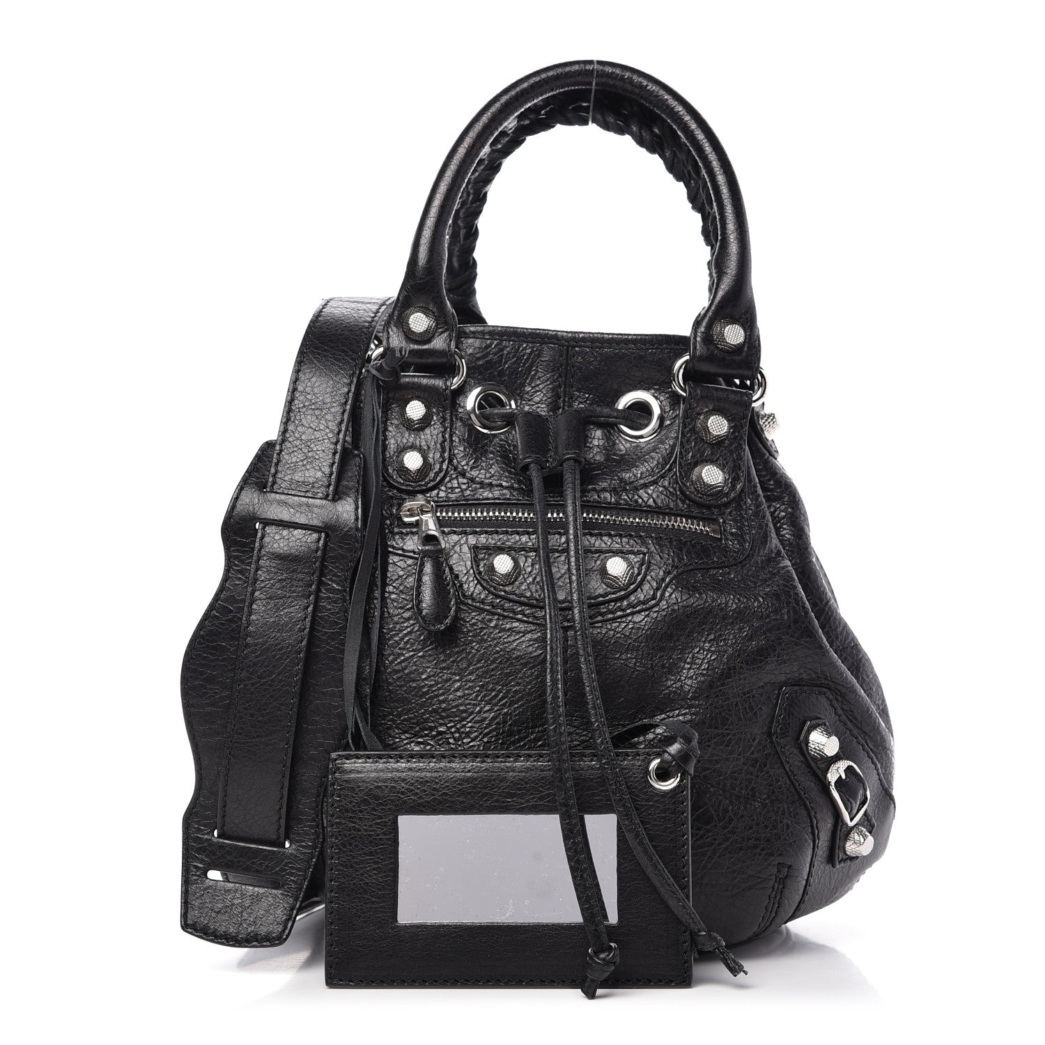 Balenciaga Agneau Giant 12 Silver Hardware Mini Pompon Black 1 of 10