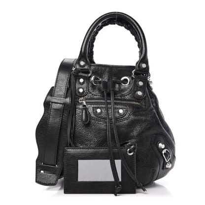 Balenciaga Agneau Giant 12 Silver Hardware Mini Pompon Black 1 of 10