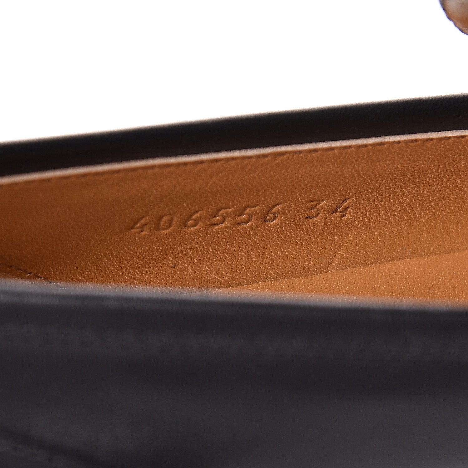 Gucci Calfskin Womens Jordaan Loafers 34 Black 8 of 9