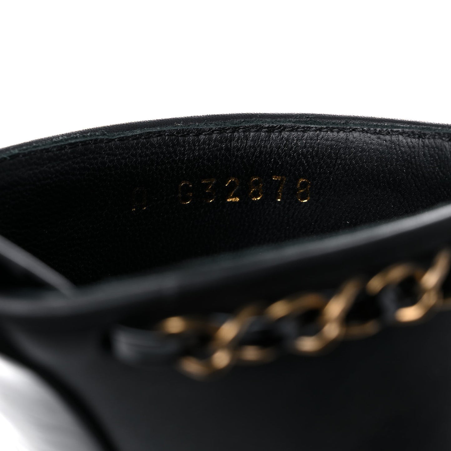 Calfskin Patent Cap Toe Chain Mule 35 Black