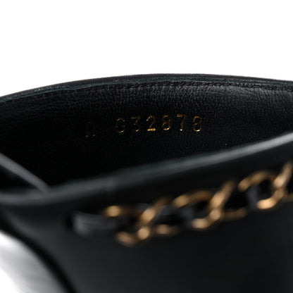 Chanel Calfskin Patent Cap Toe Chain Mule 35 Black 10 of 12