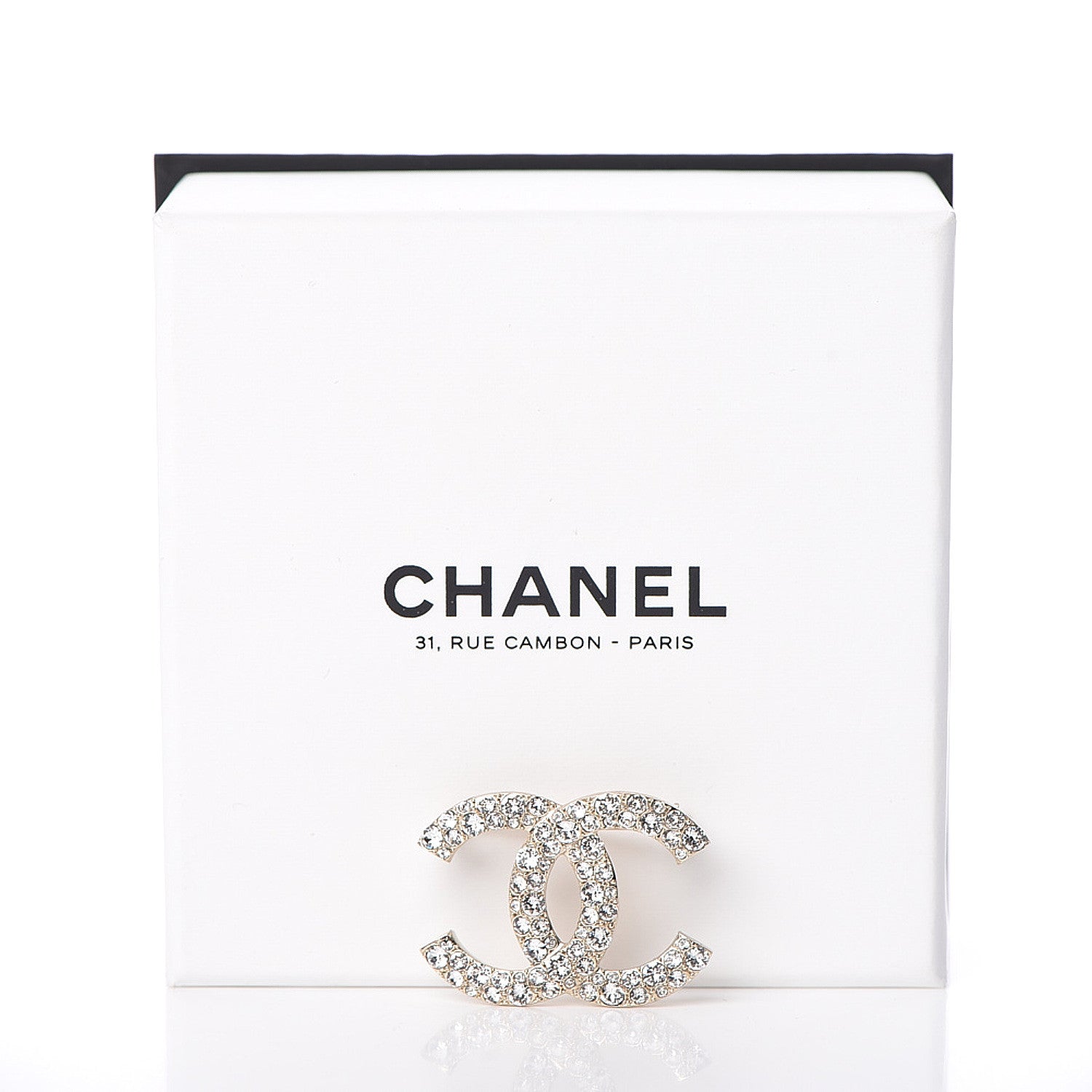 Chanel Crystal CC Brooch Light Gold 5 of 5