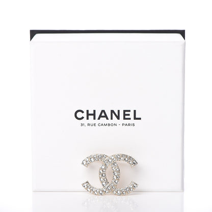 Chanel Crystal CC Brooch Light Gold 5 of 5