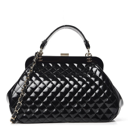 Chanel Glazed Calfskin Quilted Small Mademoiselle Frame Bag Black 1 of 7
