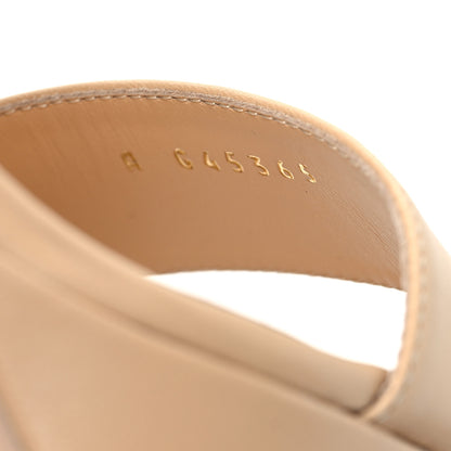 Chanel Lambskin Logo Platform Sandals 39.5 Beige 8 of 9