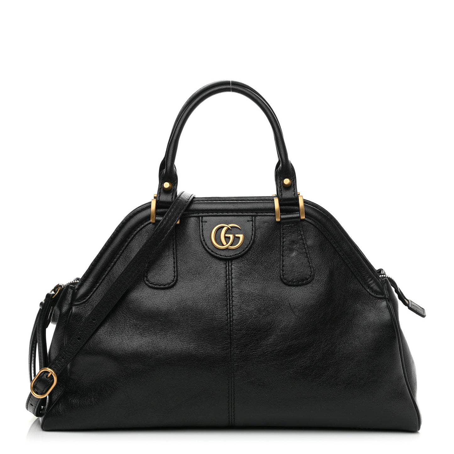 Calfskin Medium Re(Belle) Top Handle Bag Black