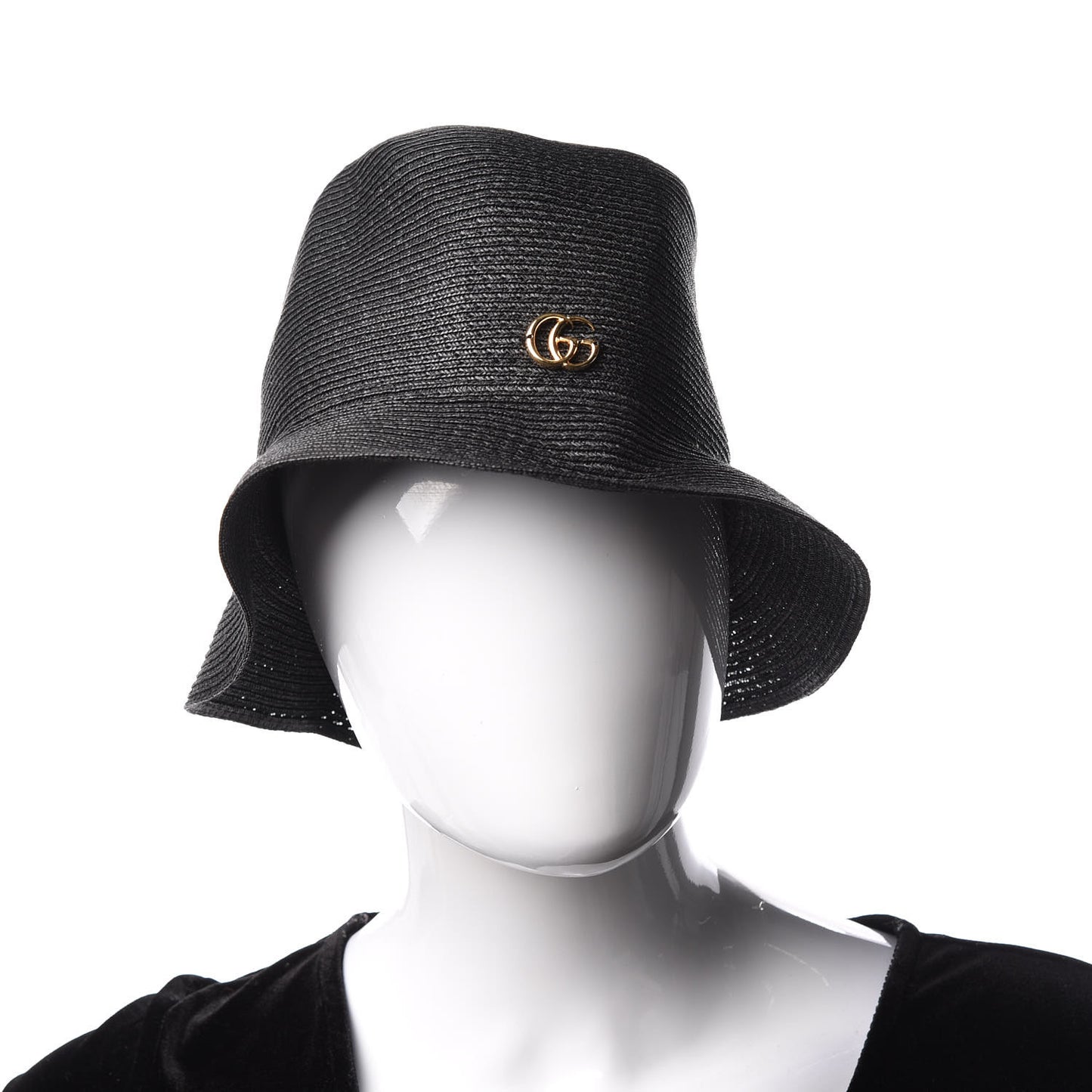 Raffia Double G Hat M Black