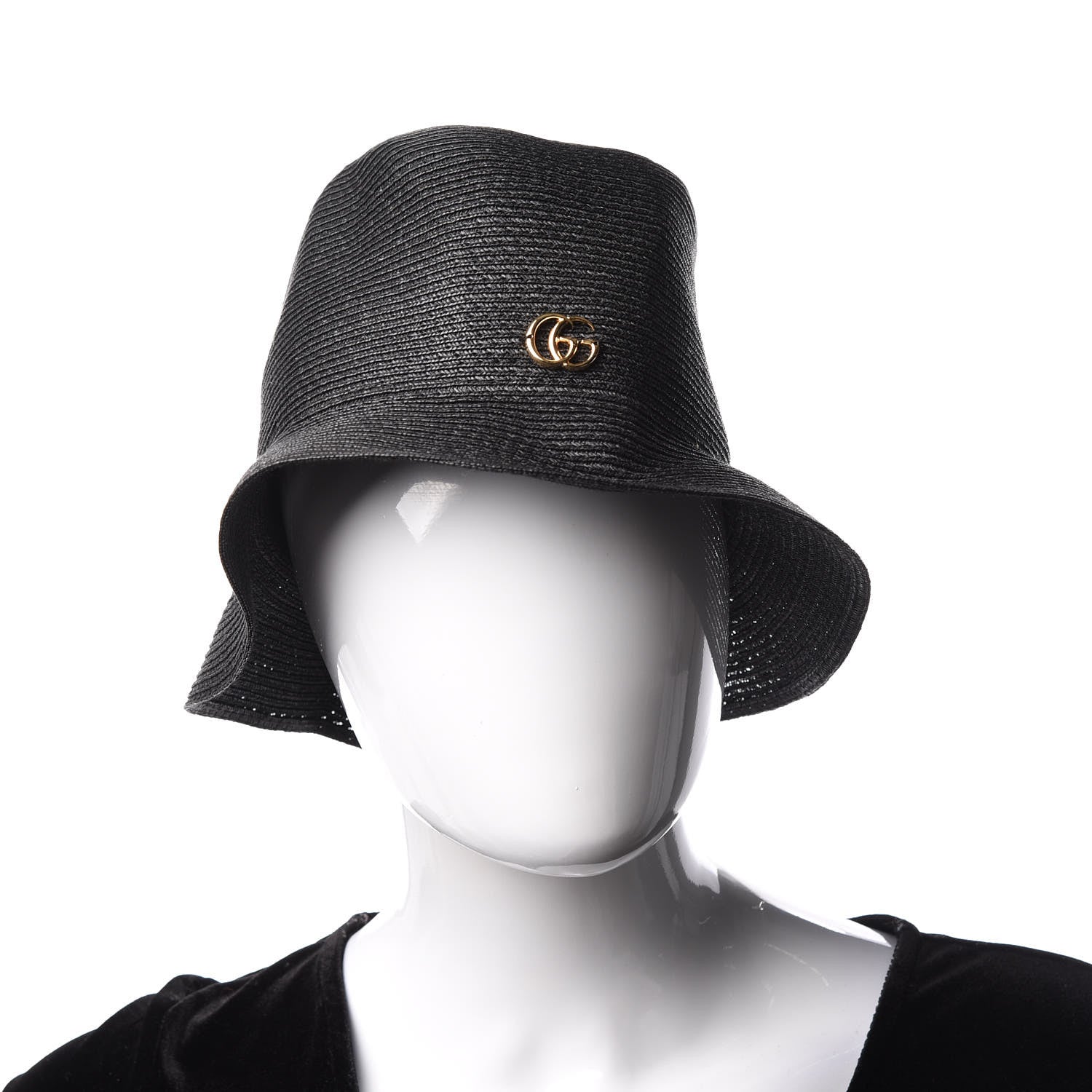 Gucci Raffia Double G Hat M Black 2 of 6