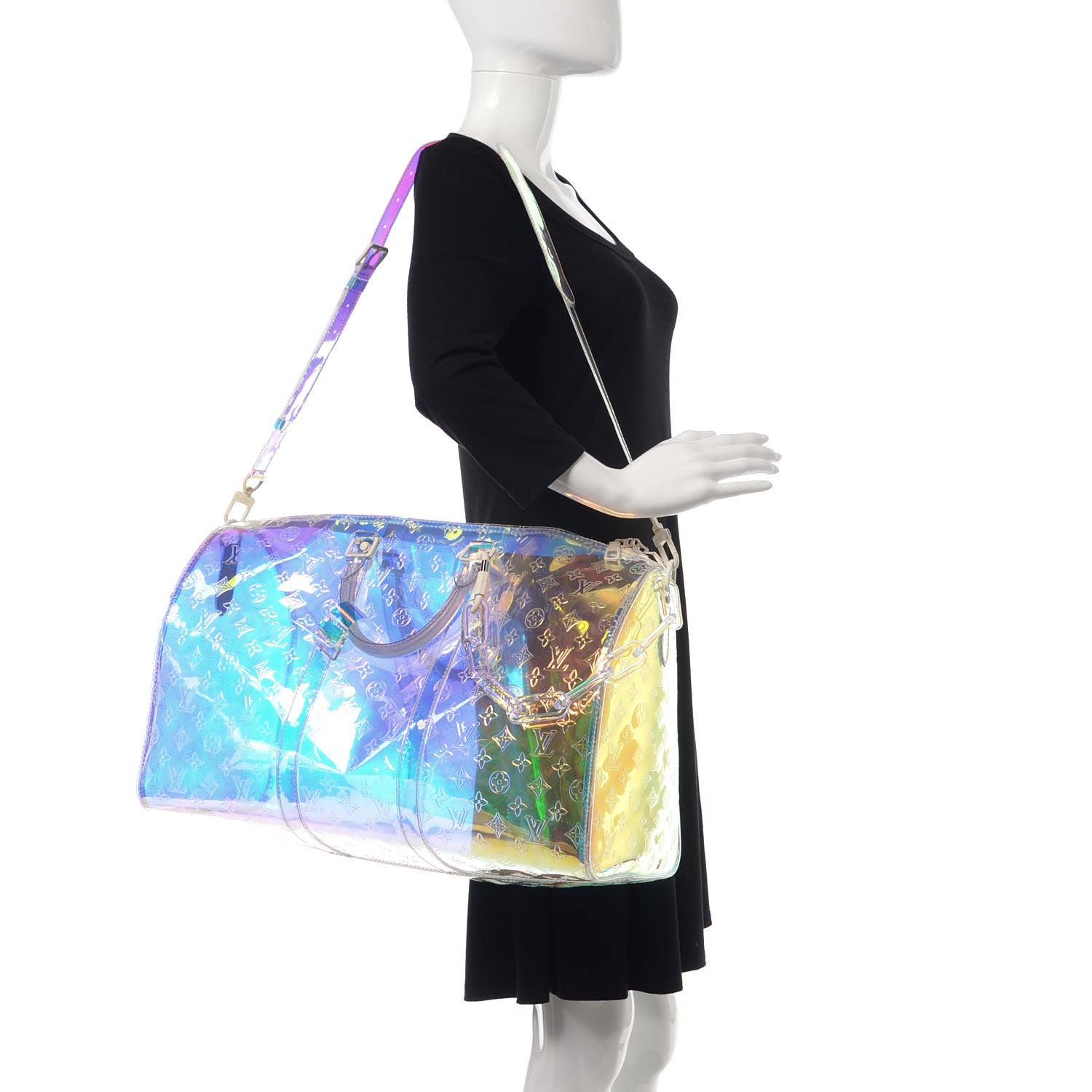 Louis Vuitton PVC Monogram Keepall Bandouliere 50 Iridescent Prism 2 of 8