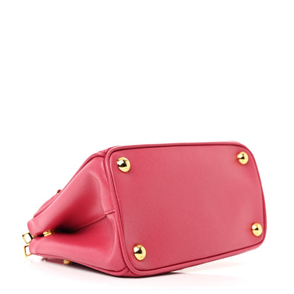 Prada Saffiano Lux Micro Galleria Double Zip Tote Peonia 4 of 11