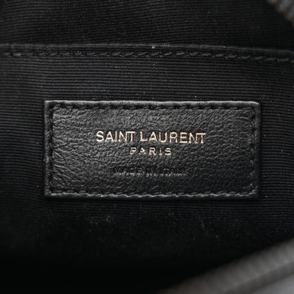 Saint Laurent Calfskin Matelasse Chevron Round Vinyle Camera Bag Black 6 of 10