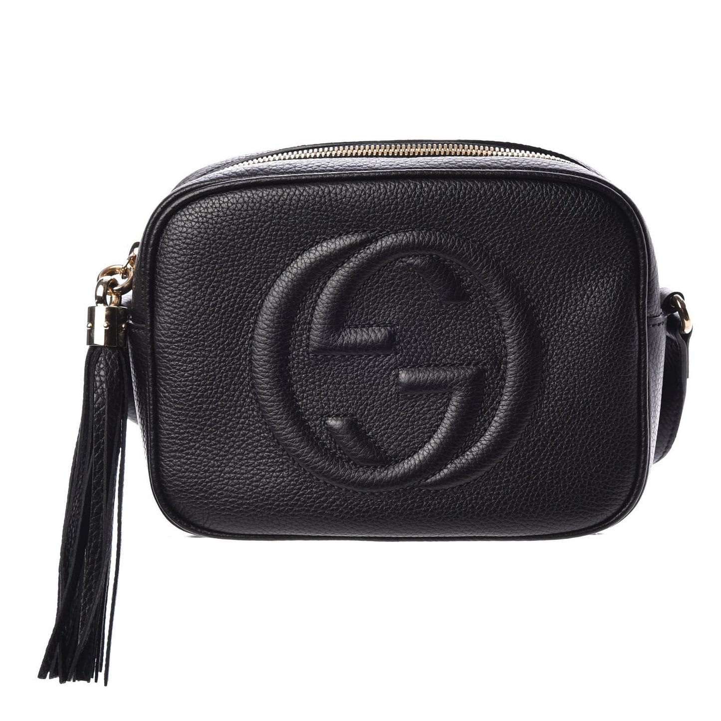 Pebbled Calfskin Small Soho Disco Bag Black