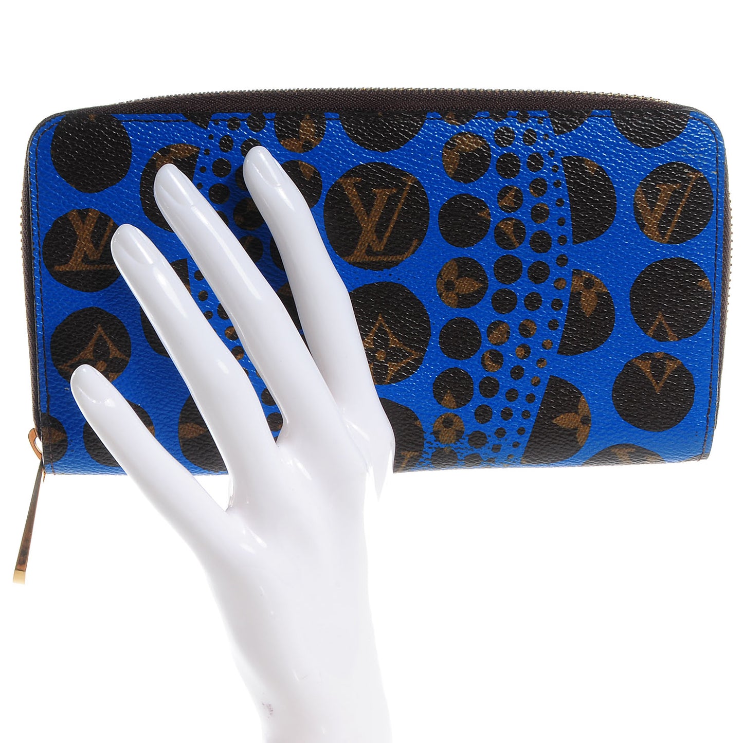Monogram Kusama Pumpkin Dots Zippy Wallet Blue