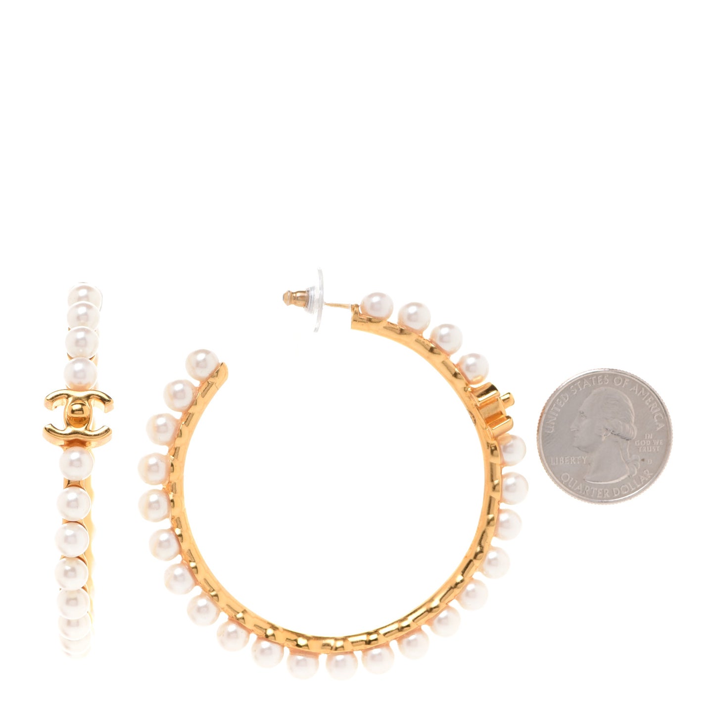 Pearl CC More Is More Hoop Earrings Gold