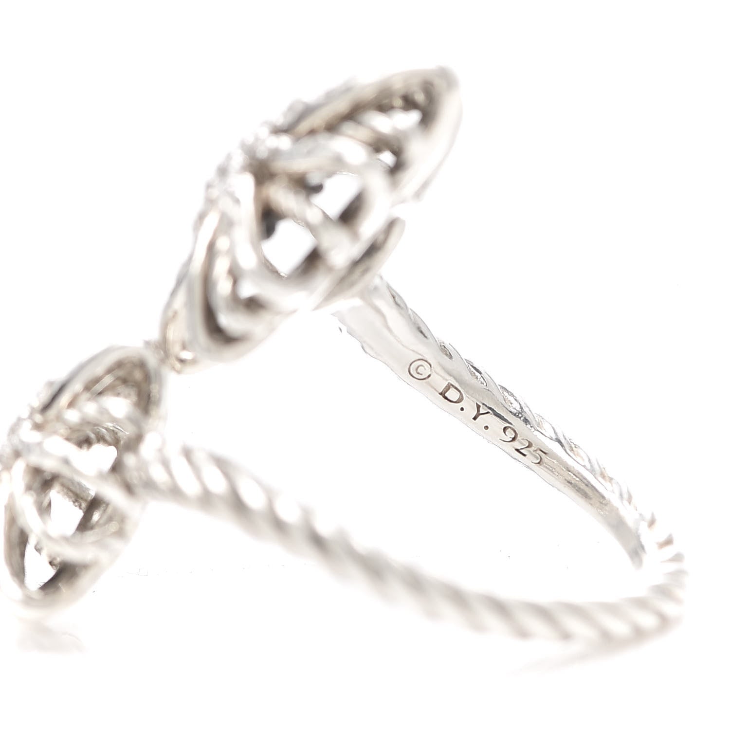 David Yurman Sterling Silver Diamond 28mm Open Starburst Ring 52 6 5 of 5