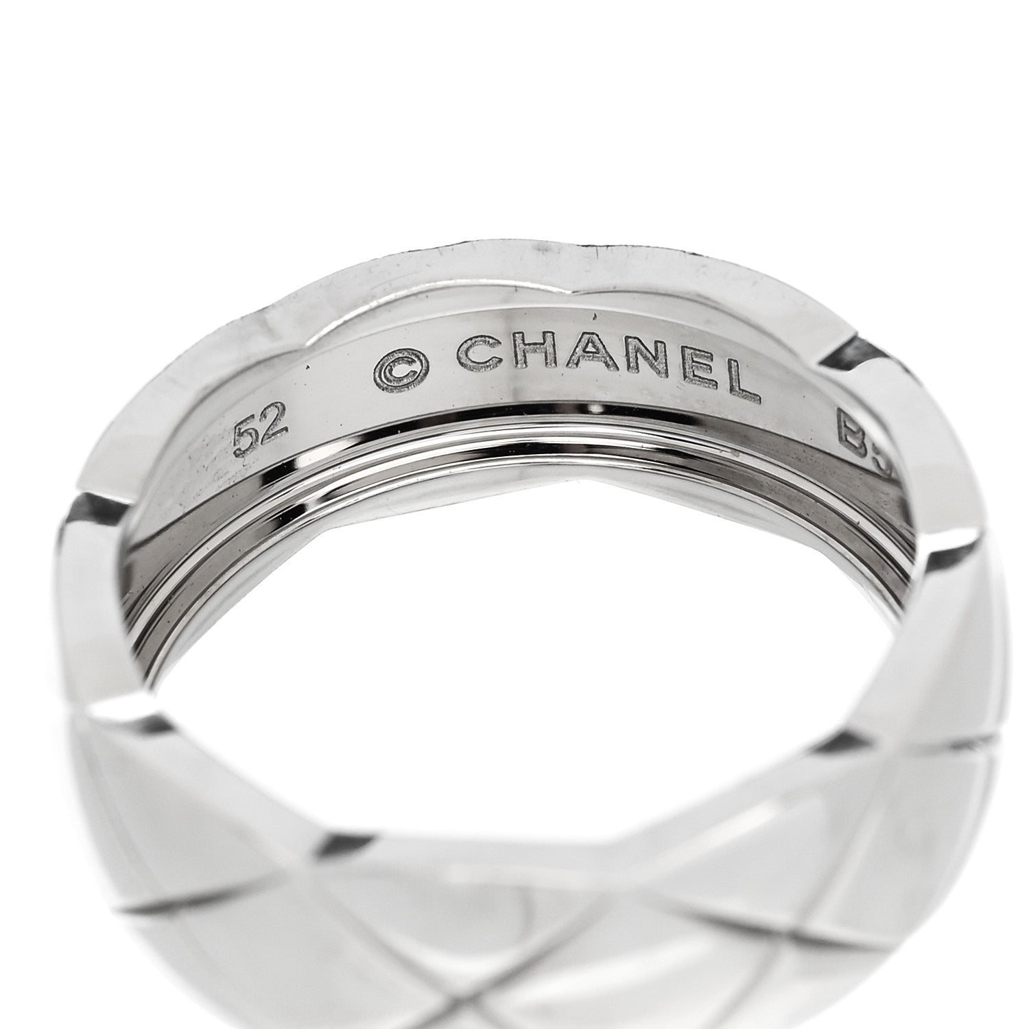 Chanel 18K White Gold Small Coco Crush Ring 52 6 4 of 6