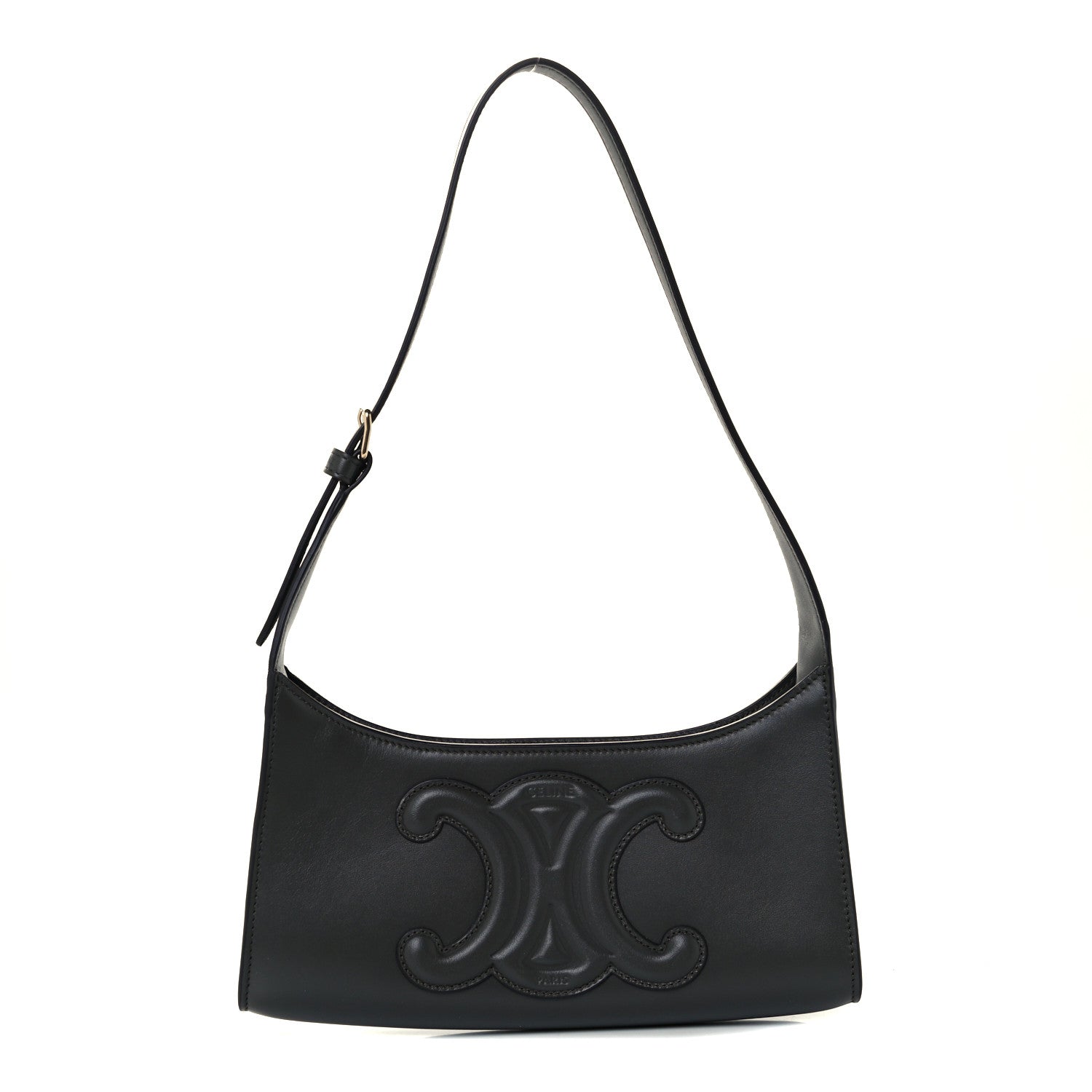 Celine Smooth Calfskin Cuir Triomphe Shoulder Bag Grey 1 of 10