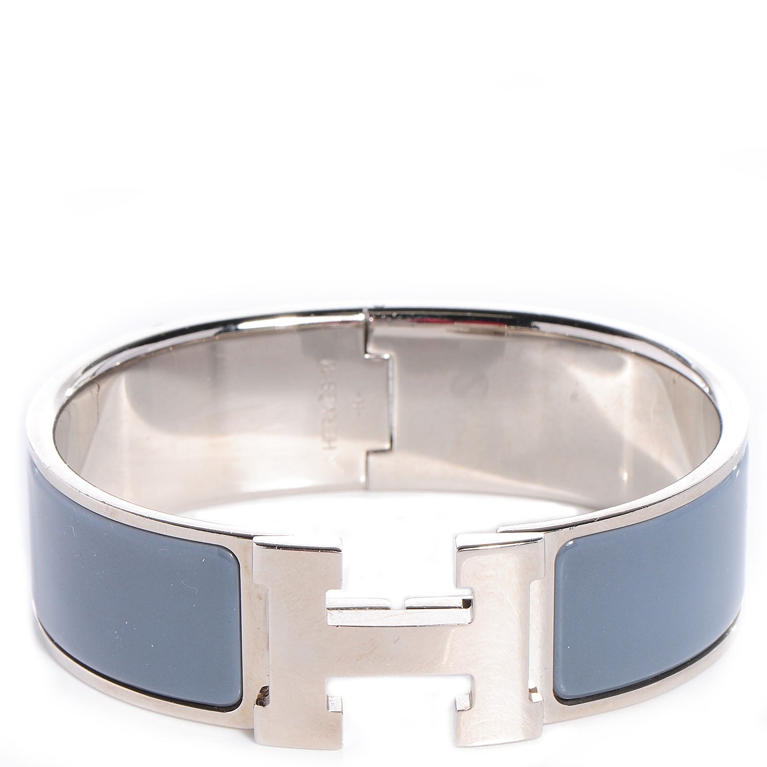 Hermes Enamel Clic Clac H Bracelet Wide GM Ardoise 1 of 5