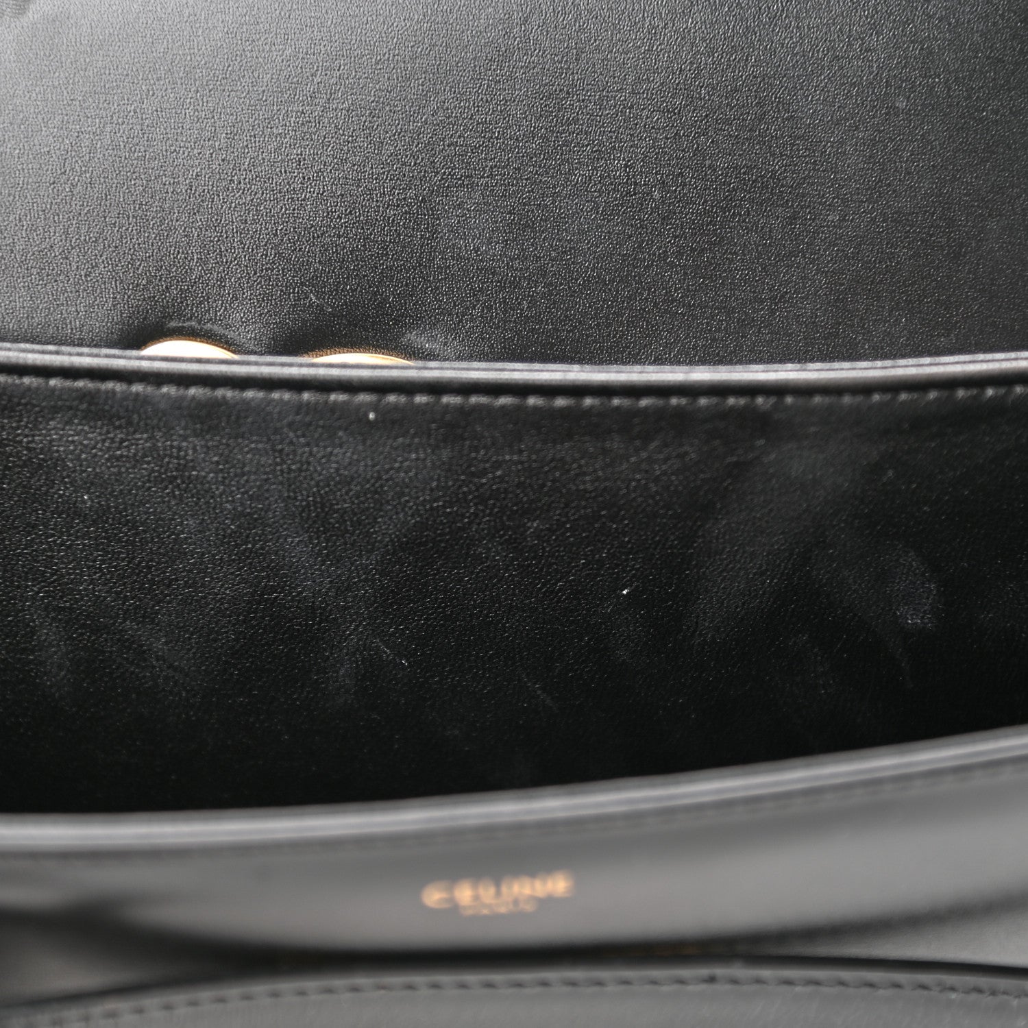 Celine Shiny Calfskin Medium Triomphe Black 12 of 17