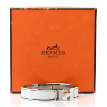 Hermes Enamel Narrow Clic Clac H Bracelet PM White 5 of 5
