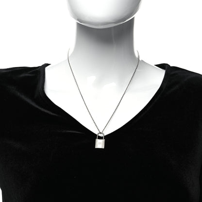 Hermes Amulette Cadenas Kelly Pendant Necklace Silver 2 of 5