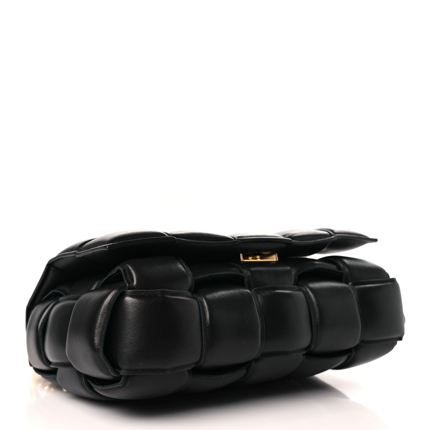 Lambskin Maxi Intreccio Padded Chain Cassette Crossbody Bag Black