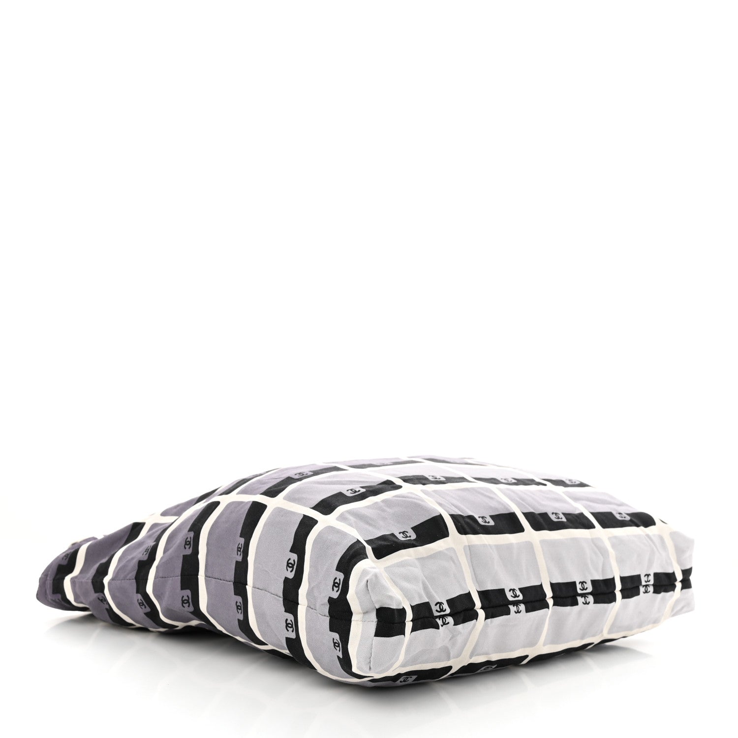 Chanel Jersey Fabric Quilted Foldable Tote With Chain Black Multicolor 6 of 19