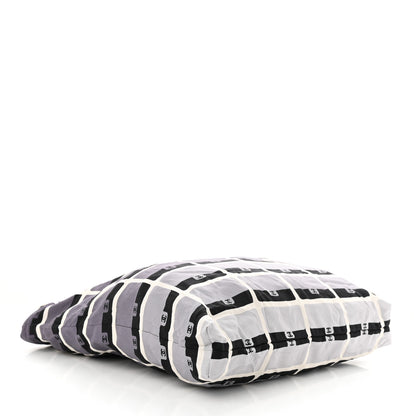 Chanel Jersey Fabric Quilted Foldable Tote With Chain Black Multicolor 6 of 19