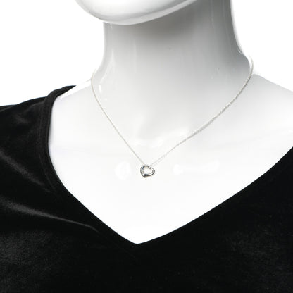 Tiffany Sterling Silver 11mm Elsa Peretti Open Heart Pendant Necklace 2 of 5