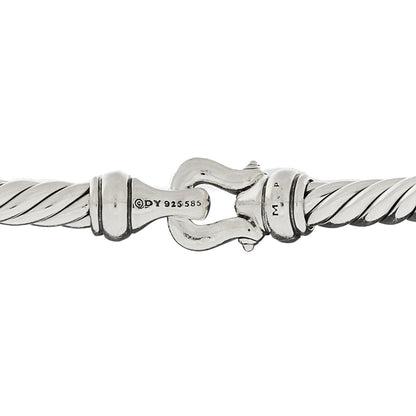 David Yurman Sterling Silver 14K Yellow Gold 4mm Cable Classic Buckle Bracelet 3 of 3