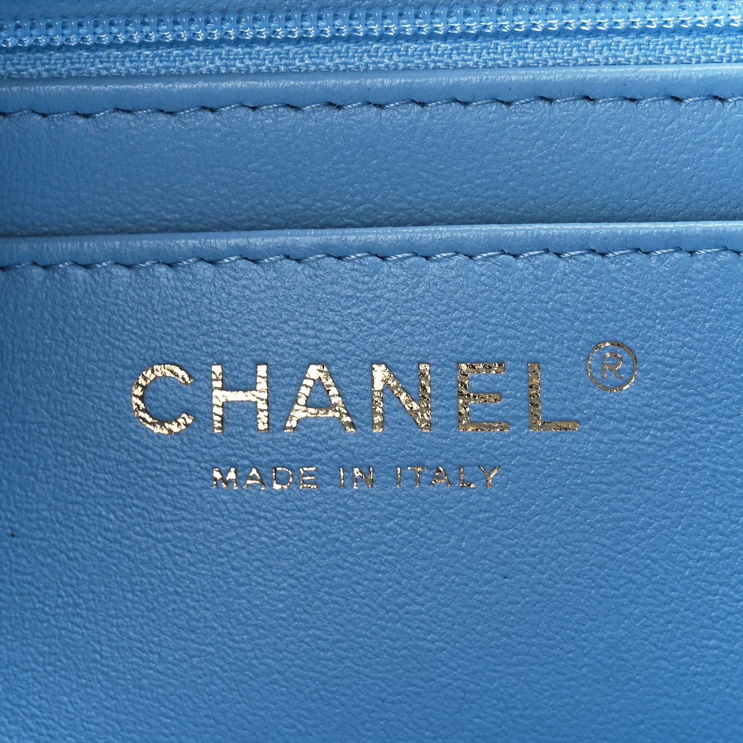 Lambskin Quilted Mini Rectangular Flap Light Blue